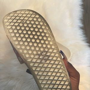 Pink & White Women’s Vans Slides